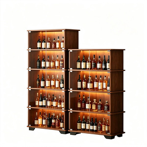 Vitrine à vin vintage en verre, bibliothèque polyvalente pour salon, idéale pour les figurines et les objets de collection en boîte mystère - Product Image 1