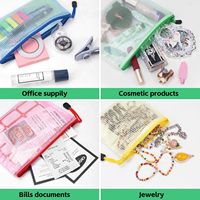 Sac de rangement A4 en PVC transparent avec fermeture éclair en maille, polyvalent, pour documents, articles de papeterie et objets personnels – Vente en gros usine