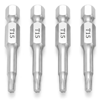 Embouts Torx magnétiques LXD T15, 50 mm, lot de 10, acier S2, embouts de tournevis à tige hexagonale de 1/4 po pour percer et vissage