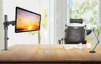 Support de support d'ordinateur à écran unique de 32 "bras oscillant de moniteur réglable avec pince en C