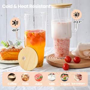 חם מוכר מכחול 40 עוז 32 כוסות זכוכית סובלימציה בפה רוחב 40 עוז זכוכית טאמבלר עם שפי במבוק וקשיות למסעדה - Product Image 4