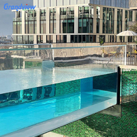 Piscine/piscines en acrylique transparent sur le toit, sols en acrylique transparents