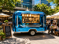 Remorque de service mobile personnalisable en acier inoxydable poli miroir pour glaces, café et aliments, 10 pieds, pour usage extérieur, marchés nocturnes, rues et parcs