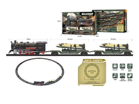 Enfant Puzzle Éducation Militaire Piste Simulation Classique B/O Électrique Rail Voiture Train Jouets Lumière Musique 1 87 Modèle Scène Pour Enfants
