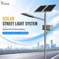Lampadaire solaire municipal à panneaux séparés 6M30W 7M40W 8M60W 9M80W avec batterie intégrée sur le poteau pour projets d'éclairage routier