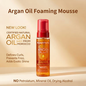 Mousse coiffante légère à l'huile d'argan, mousse lissante non grasse, tenue pour cheveux bouclés, ensemble de coiffage - Product Image 5