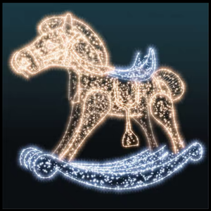 Decoraciones LED, gran adorno navideño con motivo de caballo iluminado con LED para exteriores - Product Image 5