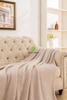 Magic Green Cloud wie Zero Defect Fluffy Big Winter Polyester Streifen Gemütliche Ultra Soft Micro Feather Fiber Knit Throw Blanket