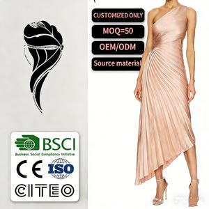 Vestido Midi de Algodón Plisado Personalizado para Mujer, Vestido Blanco sin Mangas con Corte en A para Verano - Product Image 1