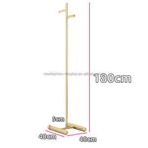 Bán buôn thép không gỉ Sàn Treo VảI hiển thị đứng phụ nữ quần áo kệ trưng bày bán lẻ Boutique vàng quần áo giá - Product Image 6