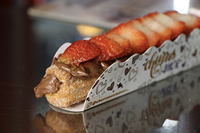Récipients à emporter personnalisés porte-emballages jetables pliables pour frites plateaux en papier pour hot-dogs boîte d'emballage alimentaire à emporter jetable