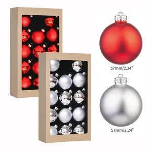 Yüksek kaliteli 14 adet noel askı süsleri 6 8 10 CM renkli cam Baubles noel topları noel ağacı dekorasyon için