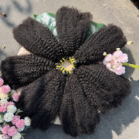 Cheveux Humains Vietnamiens Bruts de Qualité 12A, Tissage Naturel Vierge, Vente en Gros, Lots de Cheveux Bouclés Afro Kinky 4C