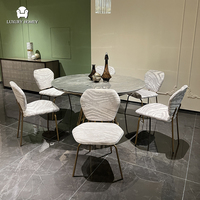Ensemble de table et chaises de salle à manger de luxe italien pour 6 personnes, idéal pour villa et maison