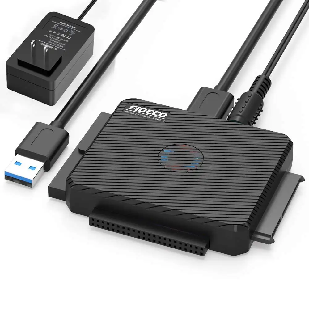 Fideco USB 3.0 Để Để 2.5 3.5 IDE SATA Ổ Đĩa Cứng Adapter IDE SATA Để USB 3.0 Chuyển Đổi Adapter Cable Đen Nhựa Cho Máy Tính Xách Tay