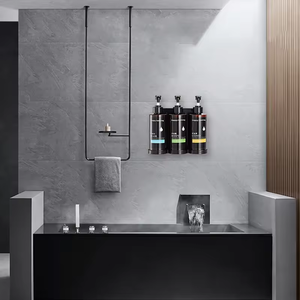 Tre distributori di sapone a mano a muro in plastica <span class=keywords><strong>porta</strong></span> bottiglie per <span class=keywords><strong>doccia</strong></span> - Product Image 5