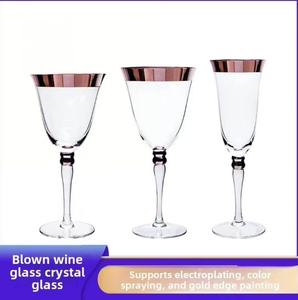 Ensemble <span class=keywords><strong>de</strong></span> verres à <span class=keywords><strong>vin</strong></span> en cristal avec bordure dorée rose <span class=keywords><strong>de</strong></span> luxe, verrerie élégante pour les amateurs <span class=keywords><strong>de</strong></span> <span class=keywords><strong>vin</strong></span> et <span class=keywords><strong>de</strong></span> champagne, capacité <span class=keywords><strong>de</strong></span> 190/240/310 ml - Product Image 2