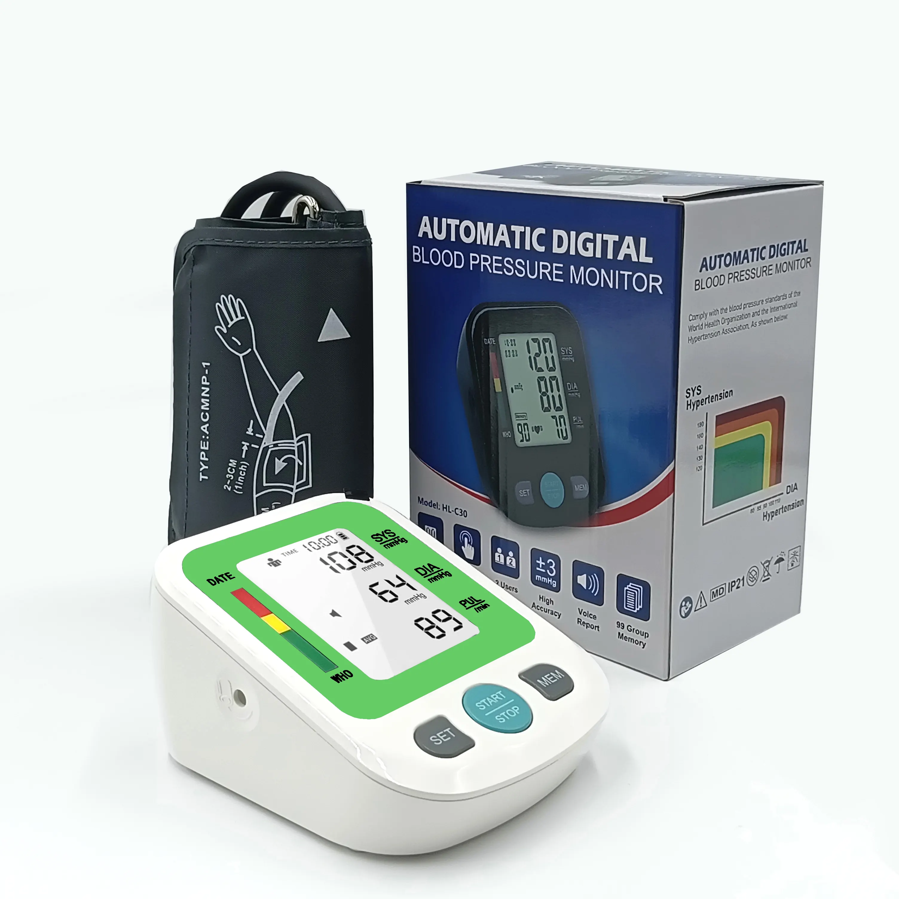 SJNX עליון זרוע אוטומטי צג לחץ דם דיגיטלי זרוע עליונה סוג אלקטרוני מד לחץ דם tensiometer דיגיטלי
