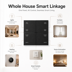 Système d'automatisation de la maison intelligente KNX de luxe, interrupteur à bouton-poussoir à 8 boutons, capteur de proximité, indication LED, design moderne, interrupteur mural - Product Image 3