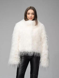 <span class=keywords><strong>Manteau</strong></span> d'hiver pour femmes, noir, blanc, violet, épais, chaud, en fourrure, veste en fourrure longue <span class=keywords><strong>imitation</strong></span>, veste en peluche moelleuse, manteaux moelleux - Product Image 4
