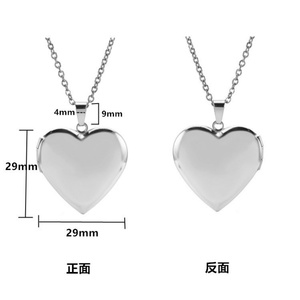 Hot Selling Stainless Steel 18K Gold Plated Water Drop Link Chain Engagement Photo Frame <b>Locket</b> Pendant Necklace - Product Image 4