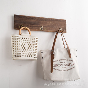 Solid <b>Wood</b> Wall <b>Hooks</b> Rectangle 3 <b>Hooks</b> Durable Wall Mounted For <b>Coats</b> Keys Entryway Living Room - Product Image 2