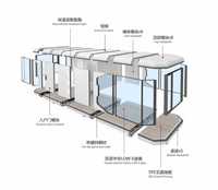 M5 Maison Capsule en Acier Préfabriquée Détachable et Portable de 20/40 pieds, Espace de Vie Contemporain pour Parc et Cour