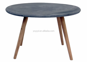 <span class=keywords><strong>Tavolino</strong></span> Rotondo Moderno <span class=keywords><strong>in</strong></span> Fibra di Argilla per Interni/Esterni <span class=keywords><strong>con</strong></span> Gambe <span class=keywords><strong>in</strong></span> <span class=keywords><strong>Legno</strong></span> o Ornamento da Giardino per Soggiorno o Cucina - Product Image 4