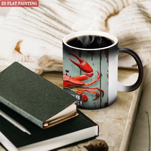 Mug magique en céramique noir givré 11oz, tasse à révélation de couleur pour cadeau de fêtes - Product Image 3
