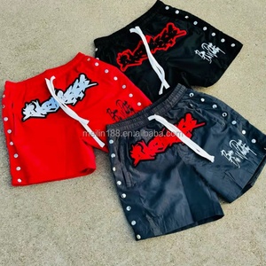 Embroidery Patch Custom logo High Quality Lightweight 100% Polyester <b>Nylon</b> <b>Shorts</b> Side Buttons Gym <b>Nylon</b> Sports Men - Product Image 1