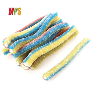 Sabor a <span class=keywords><strong>raspberry</strong></span> azul Halal, polvo agrio relleno, tira amarga, caramelo de goma - Product Image 3