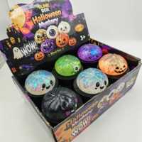 Boîte Mystère Halloween Direct Usine : Jouet Anti-Stress Squishy Pailleté en Forme de Boule, Citrouille, Fantôme, Démon, Œil – Jouet Sensoriel Anti-Stress