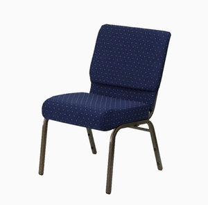 Chaise d'église tendance empilable avec rembourrage épais en tissu et structure métallique, petite chaise de bureau pliable pour l'école, l'hôtel, le culte et la prière - Product Image 5