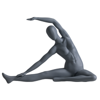 Exhibición de ropa Maniquí de Yoga de cuerpo completo Cabeza de huevo Fibra de vidrio Sentado Mujer Yoga Pose Maniquí deportivo