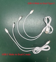 OEM pemisah USB C putih kustom pemisah Y kabel USB mikro 1 in 2 Out untuk pengisian daya ponsel & kamera/penggunaan komputer