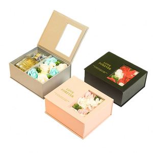 Fabrika doğrudan özel Logo yüksek kalite karton kağıt şeffaf gül pencere ile çiçek hediye kutusu ambalaj - Product Image 4