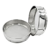 Tamis cylindrique multi-usage en acier inoxydable 304 à mailles fines, base évasée, pour farine, sucre, poudre, cuisine, pâtisserie, laboratoire, ingénierie