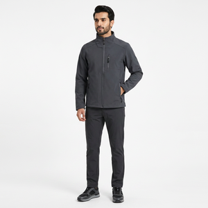 Men's Lightweight <b>Canvas</b> Softshell Jacket Hiking Waterproof Breathable Windproof Hooded Stand Collar Linen Lining Zipper Closure - Product Image 1