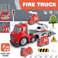 Jouet de friction en plastique ABS de camion de pompier Cypress d'extérieur avec roue libre et son et éclairage à piles pour enfants