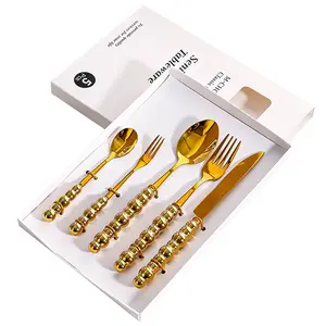 पर्ल सिरेमिक हैंडल वेस्टर्न-स्टाइल टेबलवेयर इंस्टाग्राम स्टाइल गर्ल हार्ट घरेलू स्टेनलेस स्टील चाकू और कांटा चम्मच स्टेक - Product Image 1