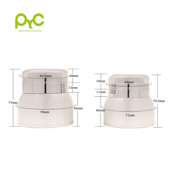 Factory Direct  Pearl White Airless Pump Makeup Cream Plastic Jars Cosmetic Jars With Lids