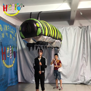 Desfile Decoración Caminar Traje Rayas verdes y negras Marioneta de <span class=keywords><strong>oruga</strong></span> inflable - Product Image 4