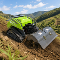 Mesin Pengolah Tanah Mini Diesel Crawler Pintar dengan Remote Control, Profesional 4-tak untuk Penyiangan di Berbagai Medan