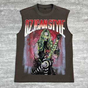 Hip-hop Printed Streetwear Sleeveless Graphic T-shirts Designer Custom Logo Sports Running <b>Vest</b> Plus Size Gym Men's Tank <b>Top</b> - Product Image 1