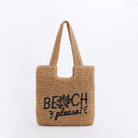 Sac fourre-tout en papier tissé tendance, grande capacité, léger, sac à bandoulière d'été, sac de plage personnalisé avec logo, vente en gros, dropshipping