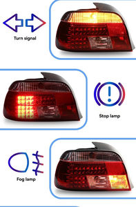 Luz Trasera para <span class=keywords><strong>BMW</strong></span> <span class=keywords><strong>Serie</strong></span> 5 E39 (1995-2000) Luces Traseras LED Modificadas Luces de Freno y Ensamblaje de Luz Trasera con Intermitentes - Product Image 3