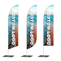 Banderas de Pluma en Forma de Lágrima de Poliéster Impresas Personalizadas, Banderas Publicitarias Promocionales, Banderas de Playa Voladoras con Impresión Digital
