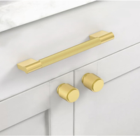 Gagang Kabinet Modern dari Paduan Seng dengan Pola Knurled Bentuk T-Bar, Warna Dapat Disesuaikan, Perlengkapan Tarikan Kabinet Dapur untuk Lemari