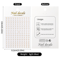 Kleurrijk Liefdeshart 3d Nagelstickers Valentijn Ontwerp Gouden Geometrie Liefde Nagelmanicure Decoratie Stickers