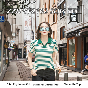 T-shirt Femme Manches Courtes Soie/Coton Style Y2K Décontracté Été Respirant Coupe Ample & Amincissante - Product Image 2